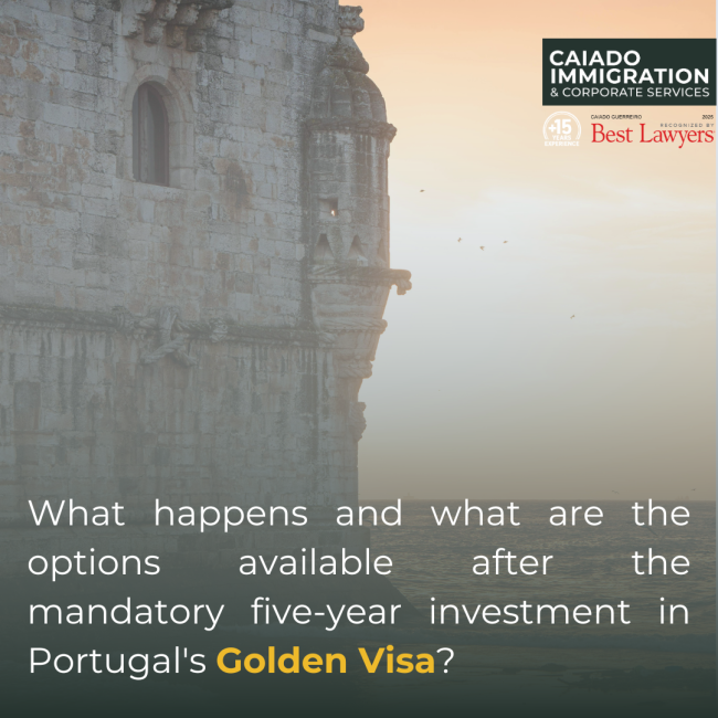 What happens and what are the options available after the mandatory five-year investment in Portugal's Golden Visa?