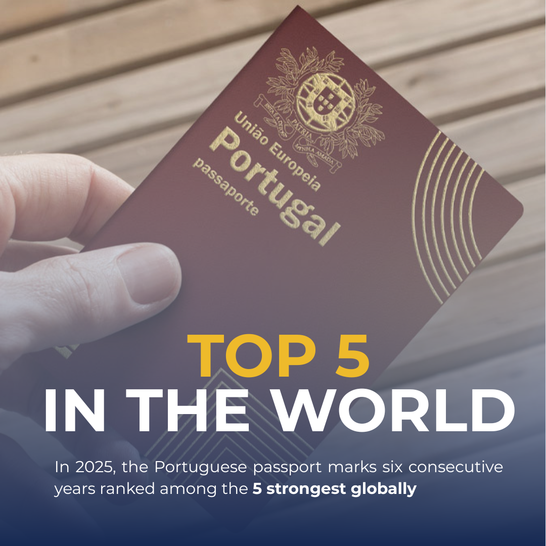Portuguese passport among the top 5 most powerful in the world in 2025, symbolising global mobility and visa-free travel.