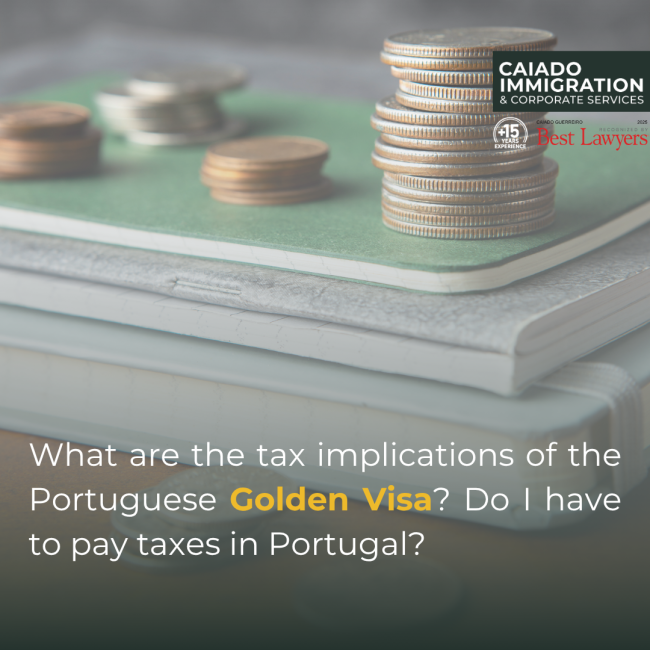 Stacks of coins and tax documents representing the tax implications of the Portuguese Golden Visa.